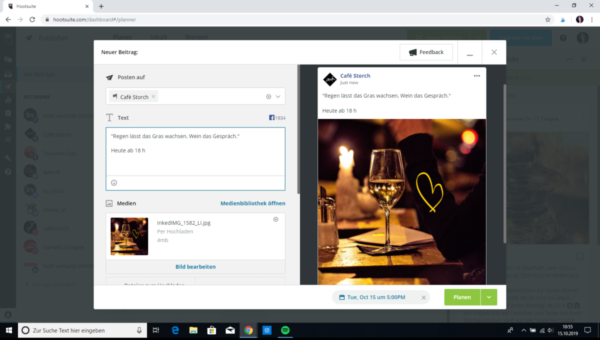 Crossposting mit dem Social Media Tool HootSuite — bold ventures